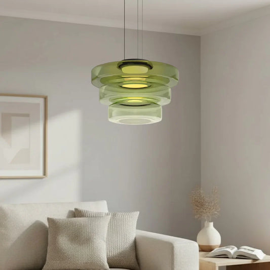 Oberon Creative Multi-Disc Glass Pendant Light
