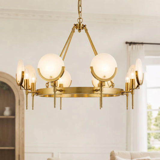 Ondine Modern Classic Marble Disc Chandelier