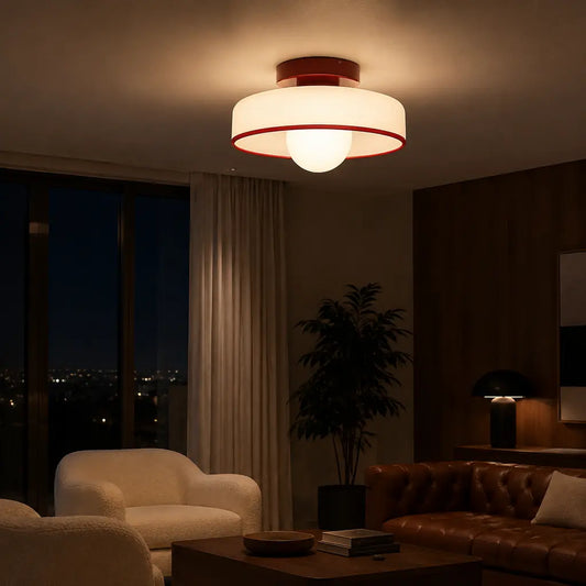 Orlena Modern Metal Glass Disc Orb Wall & Ceiling Light