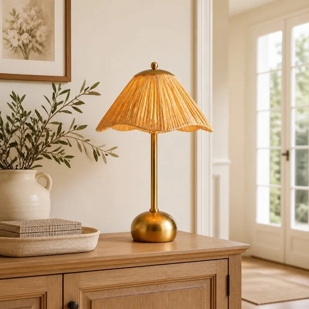 Ophelia Modern Scalloped Raffia Metal Table Light111.webp__PID:d82ea2d5-8899-4310-8933-efeec6d62979