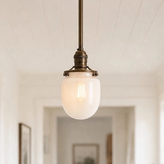 Oren Farmhouse Milk Glass Pendant Lamp