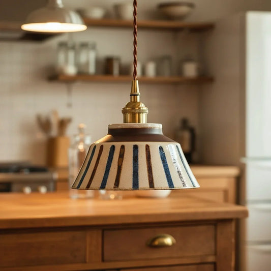Orin Vintage Hand-Painted Ceramic Pendant Light