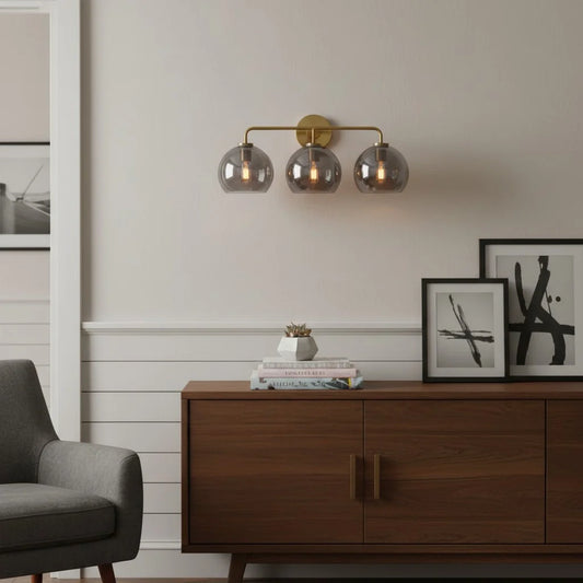 Orson Modern Glass Metal Ball Wall Sconce