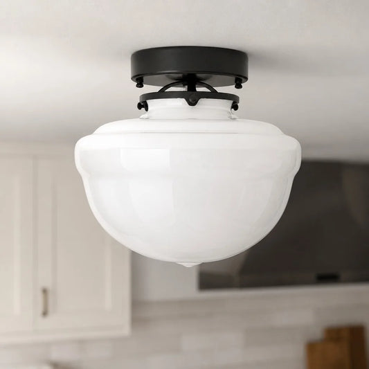Pabit Modern Milk Glass Flush Mount Ceiling Light