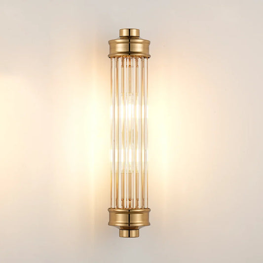 Paloma Modern Ribbed Glass Cylindrical Wall Sconce
