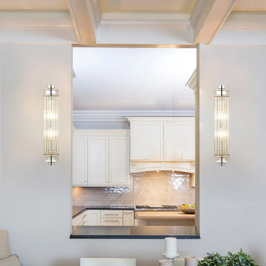 Paloma Modern Ribbed Glass Cylindrical Wall Sconce