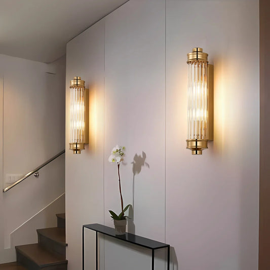 Paloma Modern Ribbed Glass Cylindrical Wall Sconce