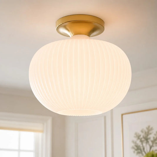 Pax Modern Organic Milk Glass Ceiling Light