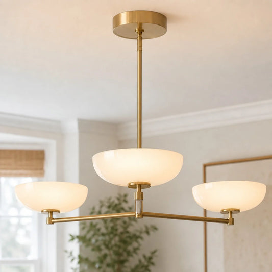 Peryn Vintage 3-Light Champagne Glass Chandelier