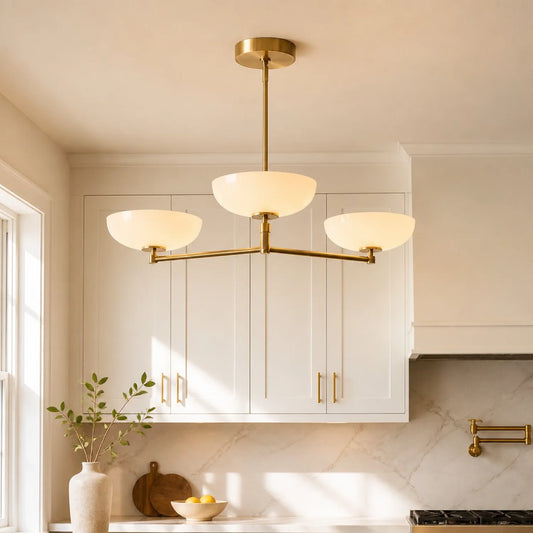 Peryn Vintage 3-Light Champagne Glass Chandelier