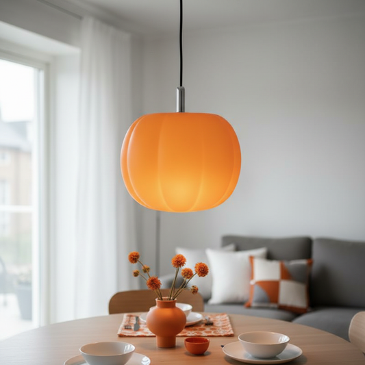 Phia Minimalist Pumpkin Glass Pendant Light