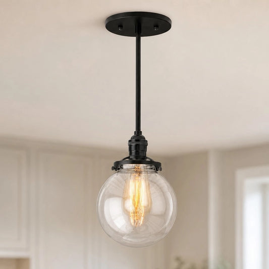 Pippin Farmhouse Clear Globe Glass Pendant Lamp