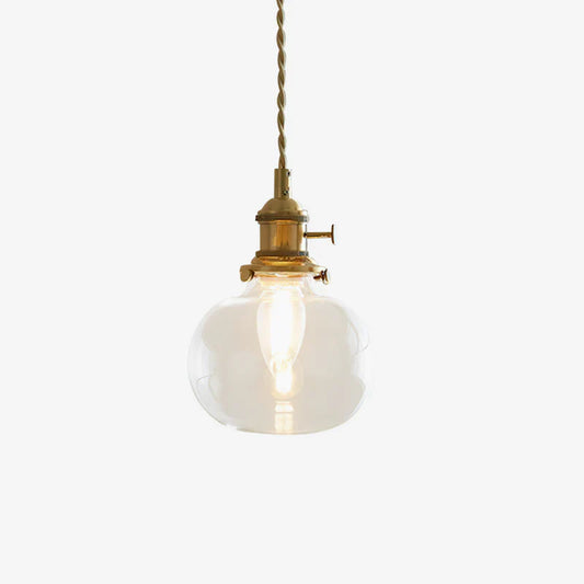 Porphyrion Mini Retro Brass Clear Glass Pendant Light