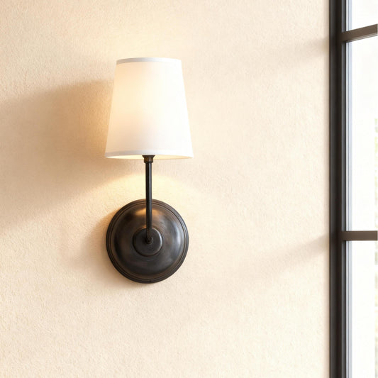 Proioxis Modern Linen Shade Single Wall Sconce