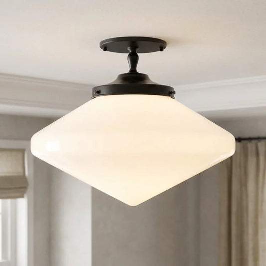 Pryn Vintage Neutral Metal Geometric Ceiling Light