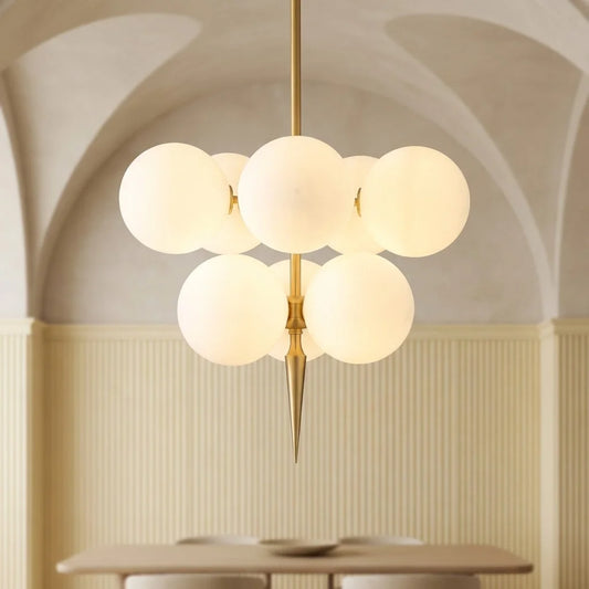 Quinn Modern Frosted Glass Sphere Chandelier