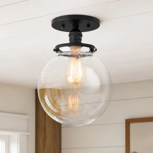 Rainer Farmhouse Clear Globe Ceiling Light