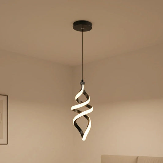 Ray Modern Aluminum Spiral LED Pendant Light