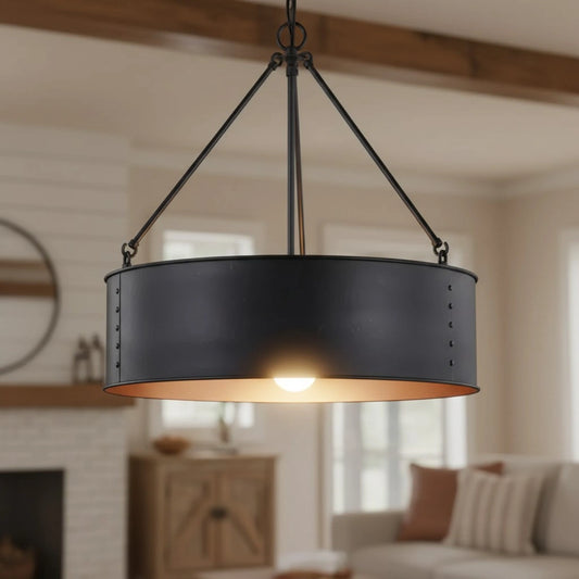 Reid Vintage Drum Bronze Pendant Light