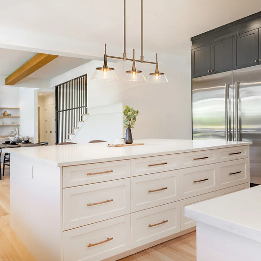 Renée Mid-Century Modern 3-Light Seeded Glass Pendant Light