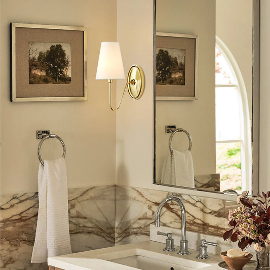 Retro Metal Linen Shade Wall Sconce