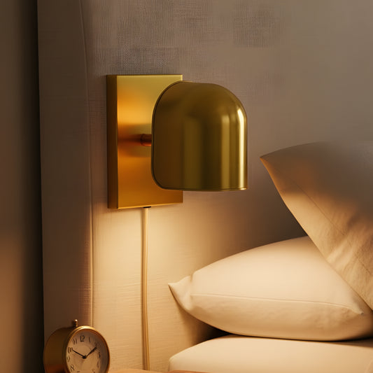 Retro Small Dome Style Pivoting Bedside Sconce