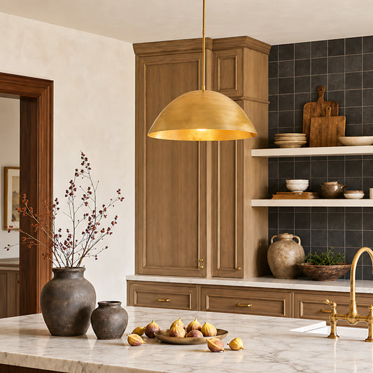 Rhys Industrial Metal Dome Pendant Light