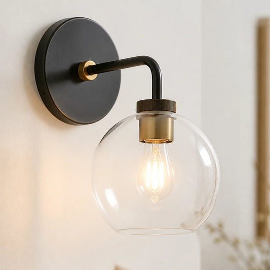 Yves Modern Globe Glass Wall Sconce