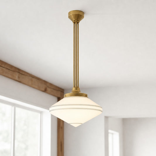 Riona Art Deco Glass Pointed Globe Pendant / Ceiling Light
