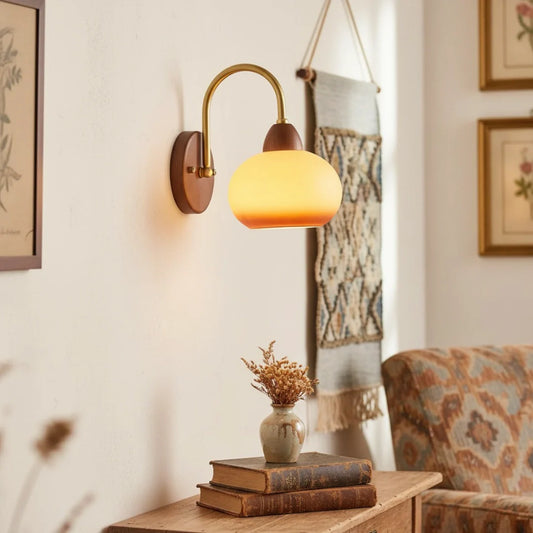 Ronda Vintage Persimmon Gradient Glass Wall Sconce