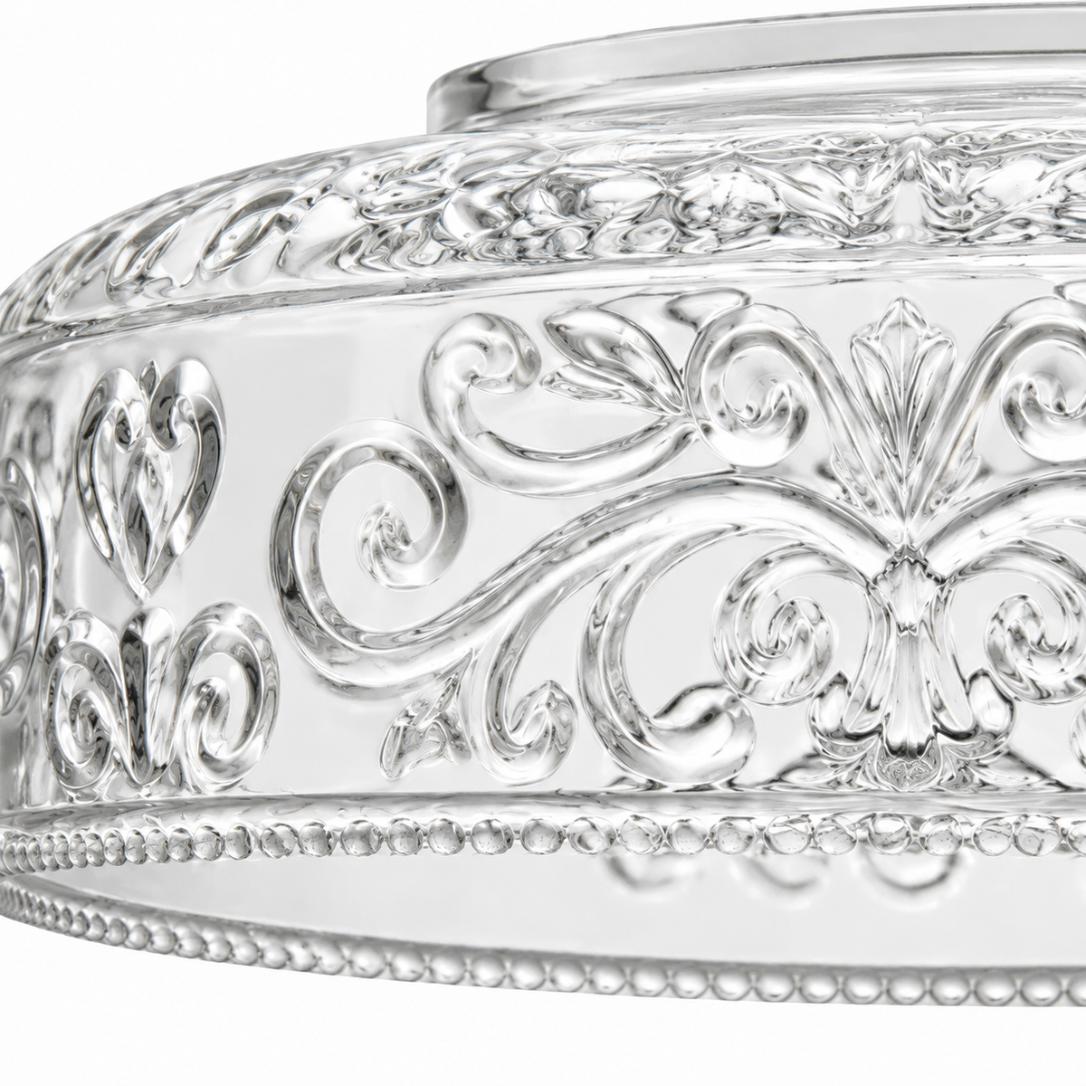 Rosalie Vintage Textured Glass Semi Flush Mount Ceiling Light, etched glass relief detail