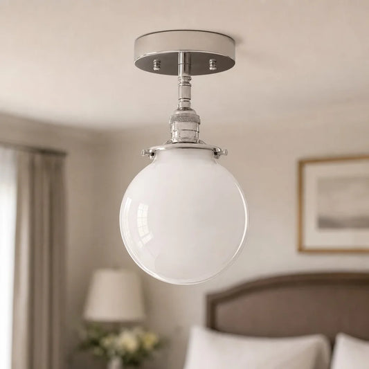 Rotae Modern Minimalist Globe Milk Glass Ceiling Light