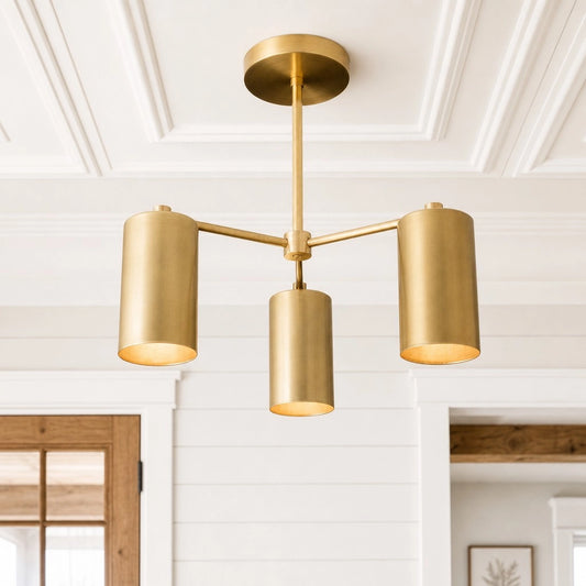 Rudolf Art Deco 3-Light Cylinder Chandelier