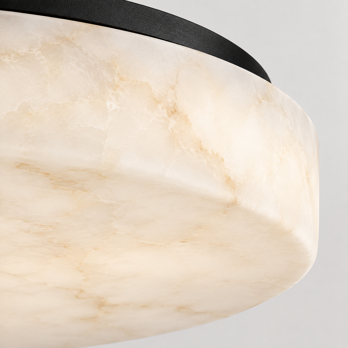 Runa Modern Veined Resin Flush Mount Ceiling Light, translucent resin surface detail
