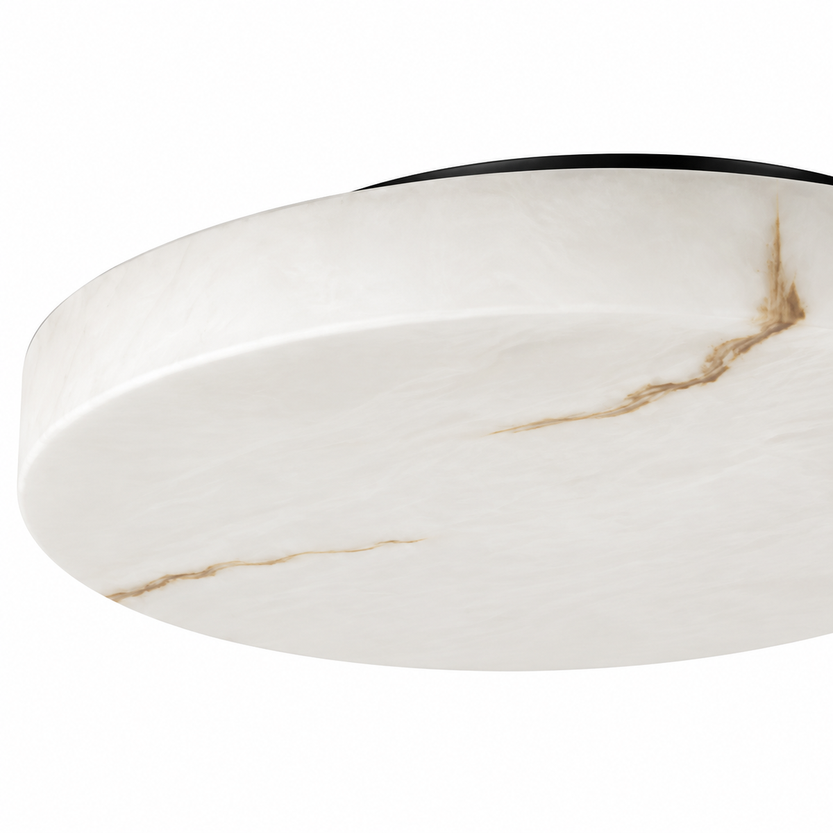 Runa Modern Veined Resin Flush Mount Ceiling Light, resin diffuser underside detail