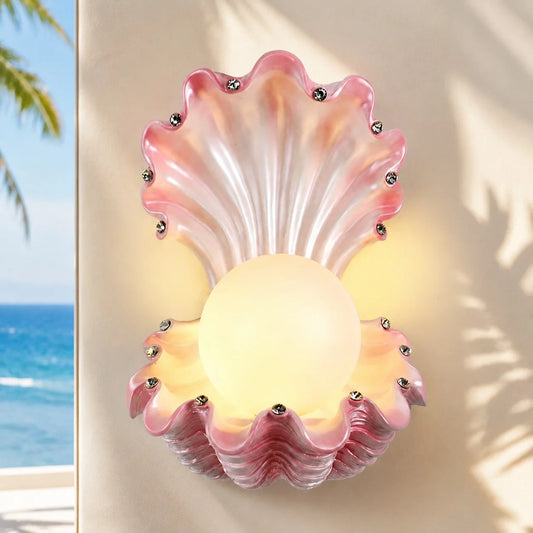 Rynthal Modern Dual Scallop Shell Glass Wall Lamp