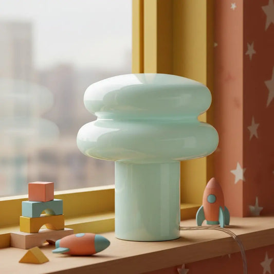 Rynvel Bauhaus Mushroom Opal Glass Table Lamp