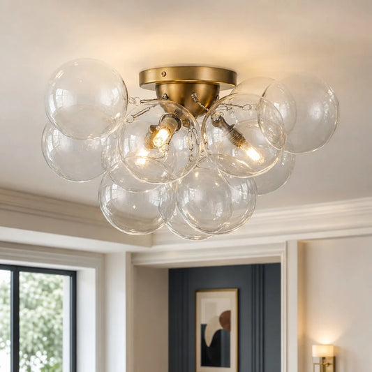 Saffron Modern Bubble Cluster Glass Ceiling Light