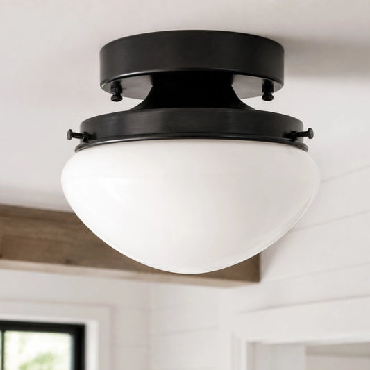 Sasha Modern Mushroom Milk Glass Ceiling Light