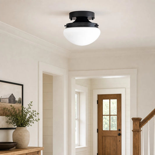 Sasha Modern Mushroom Milk Glass Ceiling Light