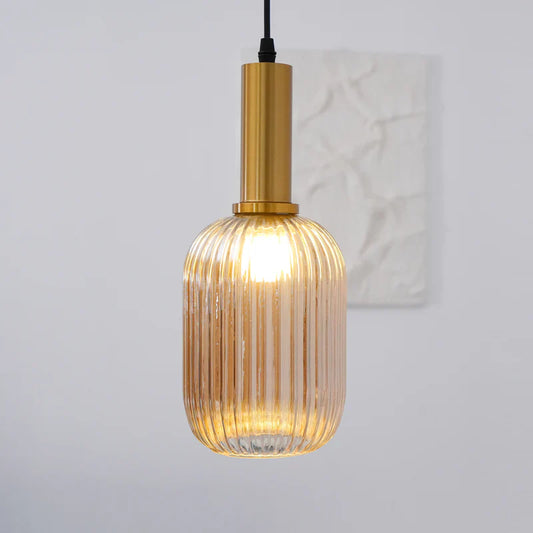 Scylla Modern Creative Ribbed Glass Pendant Light