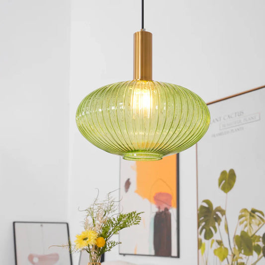 Scylla Modern Creative Ribbed Glass Pendant Light