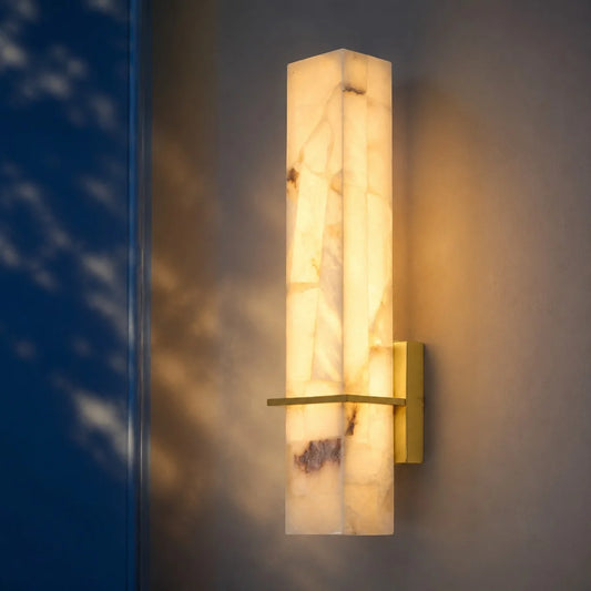 Sefira Modern Long Rectangular Alabaster Wall Lamp