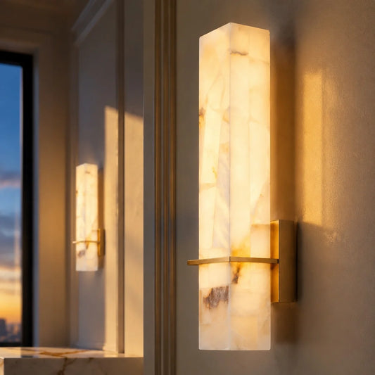 Sefira Modern Long Rectangular Alabaster Wall Lamp