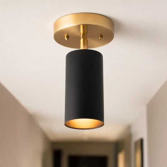 Sena Modern Black Metal Cylinder Ceiling Light
