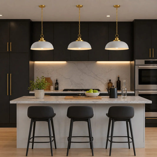 Seraph Modern White Metal Dome Pendant Light