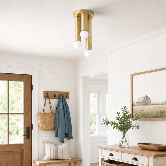 Seraphine Modern 3-Light Brass Ceiling Lamp