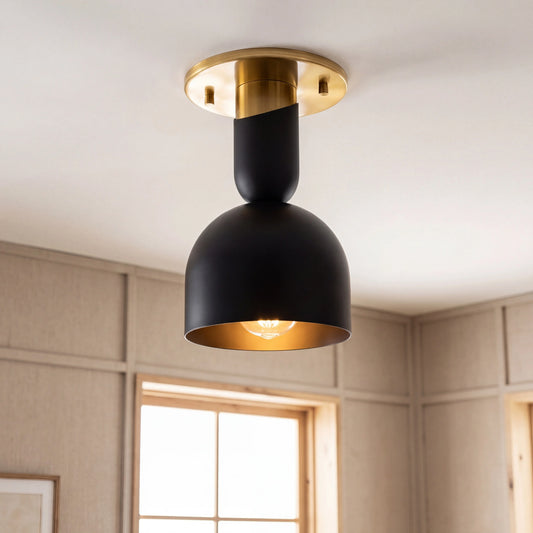 Seren Modern Single Light Metal Dome Pendant Light
