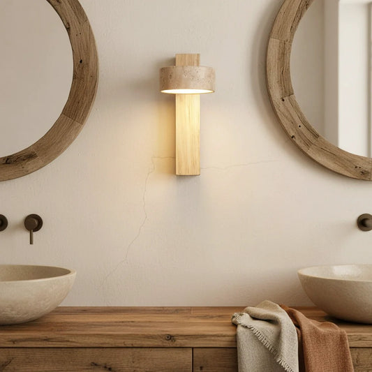 Shawna Wabi Sabi Natural Travertine LED Wall Sconce