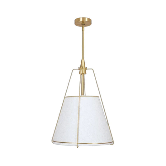 Shimmer Minimalist Conical Linen Metal Pendant Light